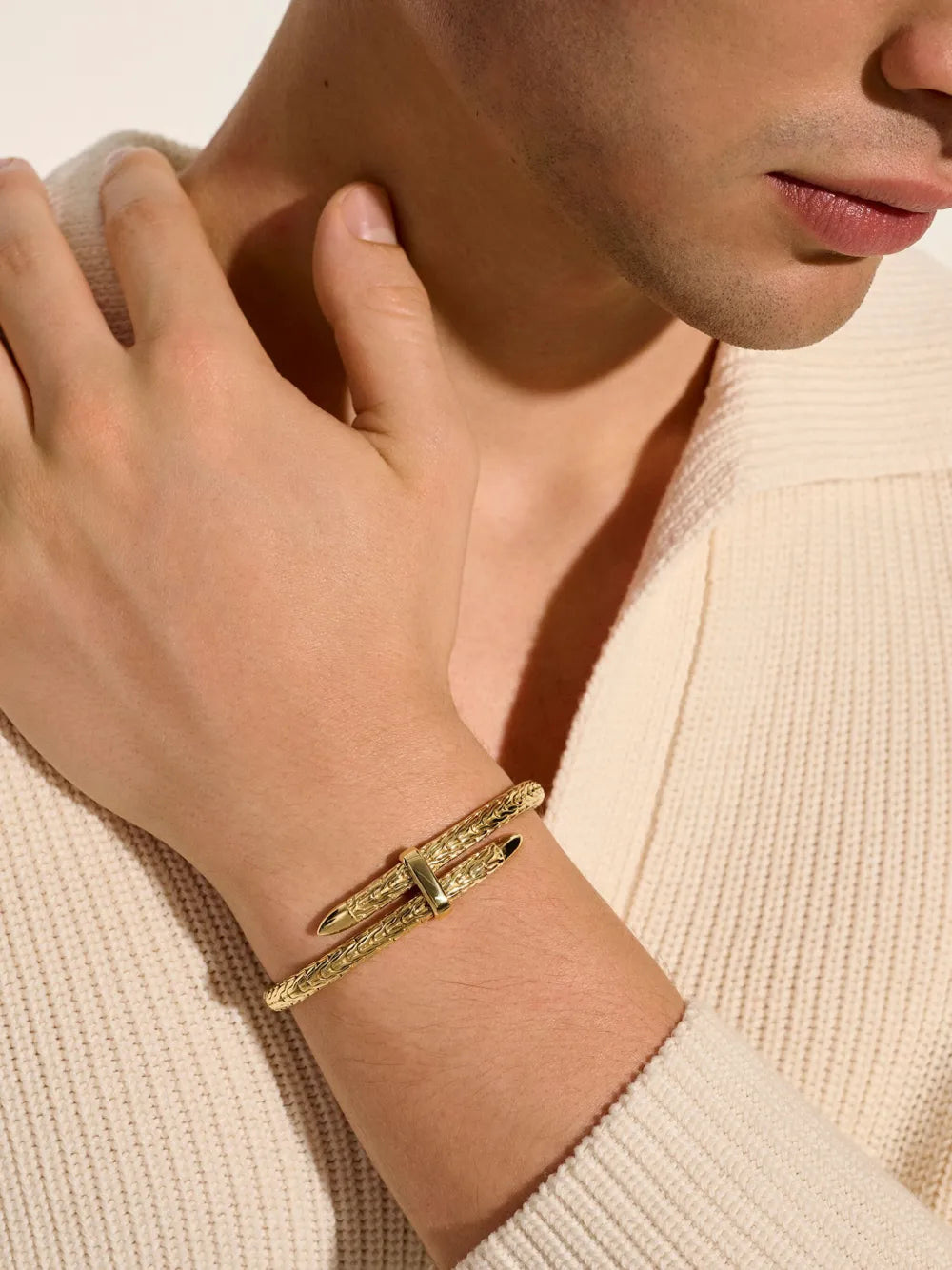 14kt yellow gold Spear Flex cuff bracelet