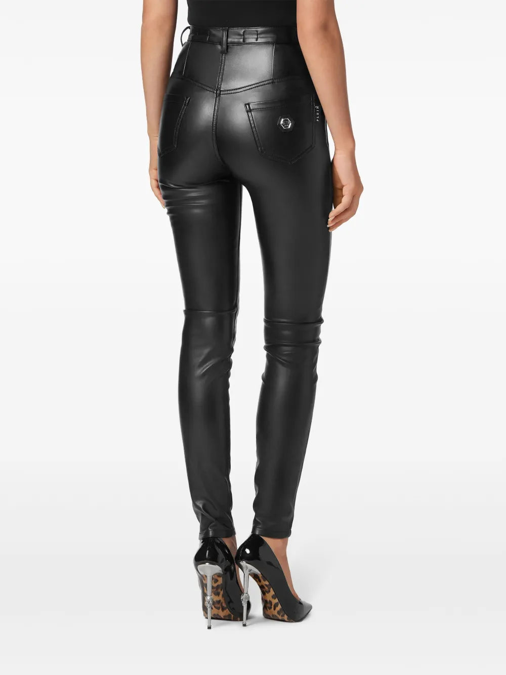 faux-leather leggings