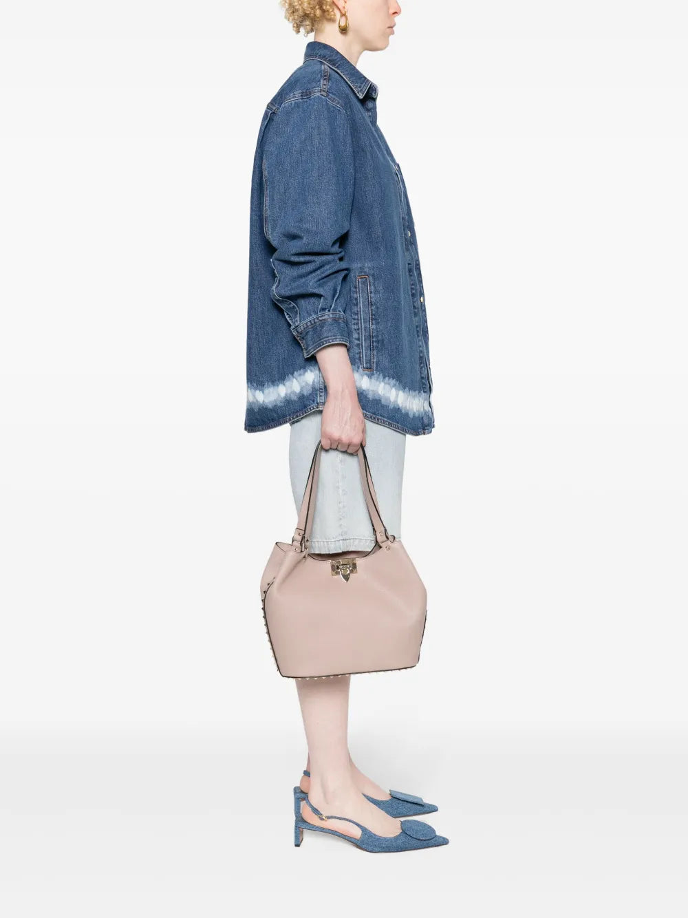 Rockstud leather shoulder bag