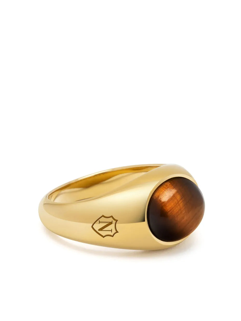 tiger-eye engraved signet ring