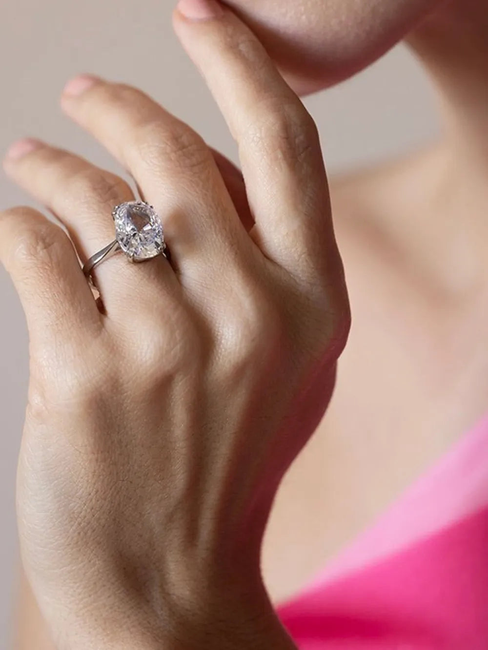 14kt gold vermeil oval solitaire ring