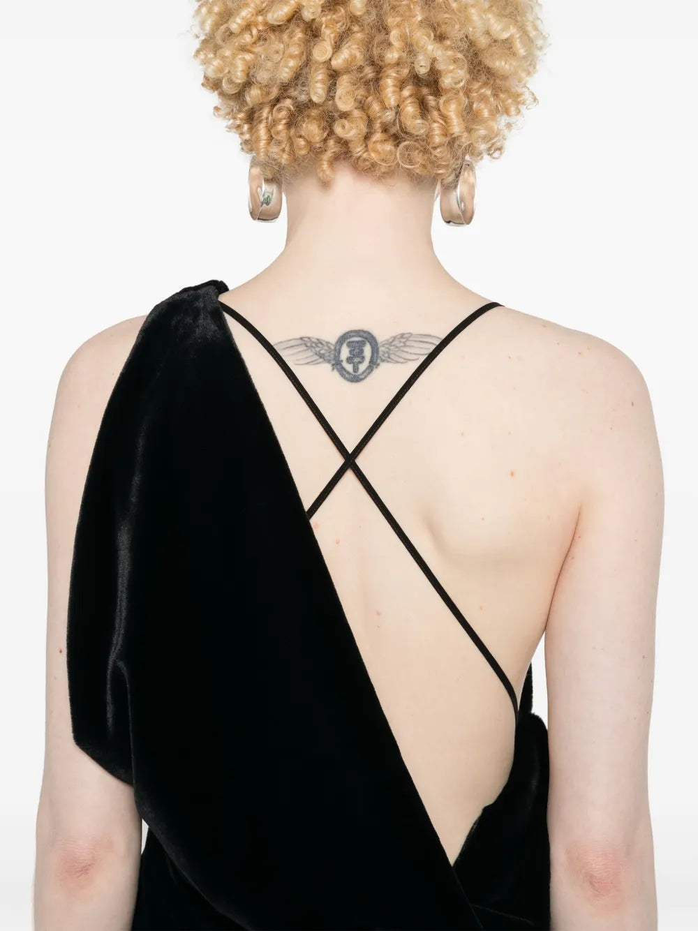 logo-plaque panelled maxi dress