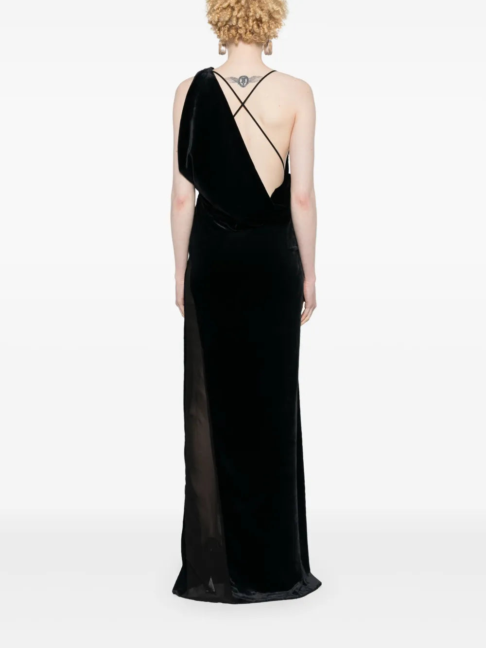 logo-plaque panelled maxi dress
