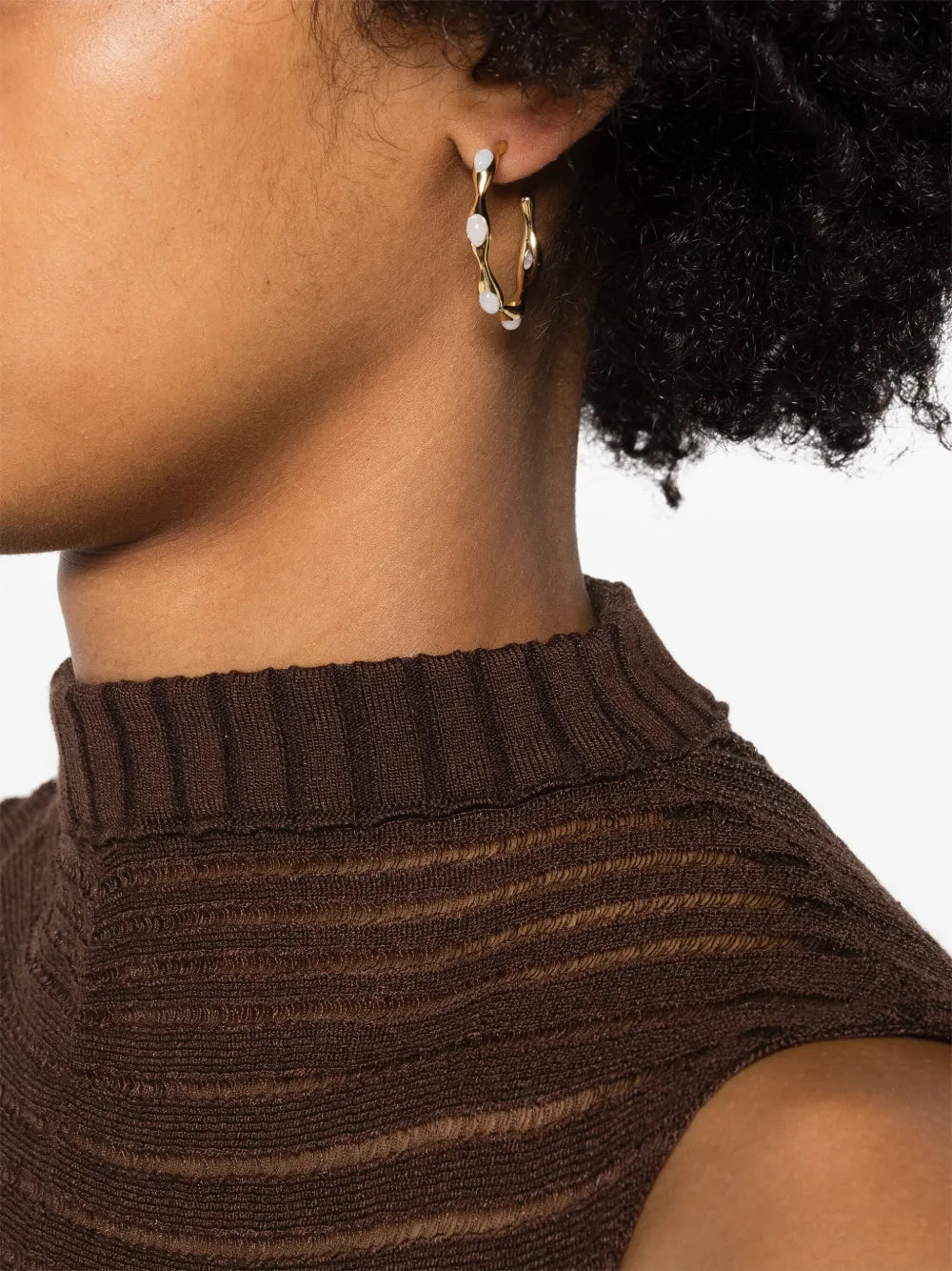 Magma Rainbow Moonstone hoop earrings