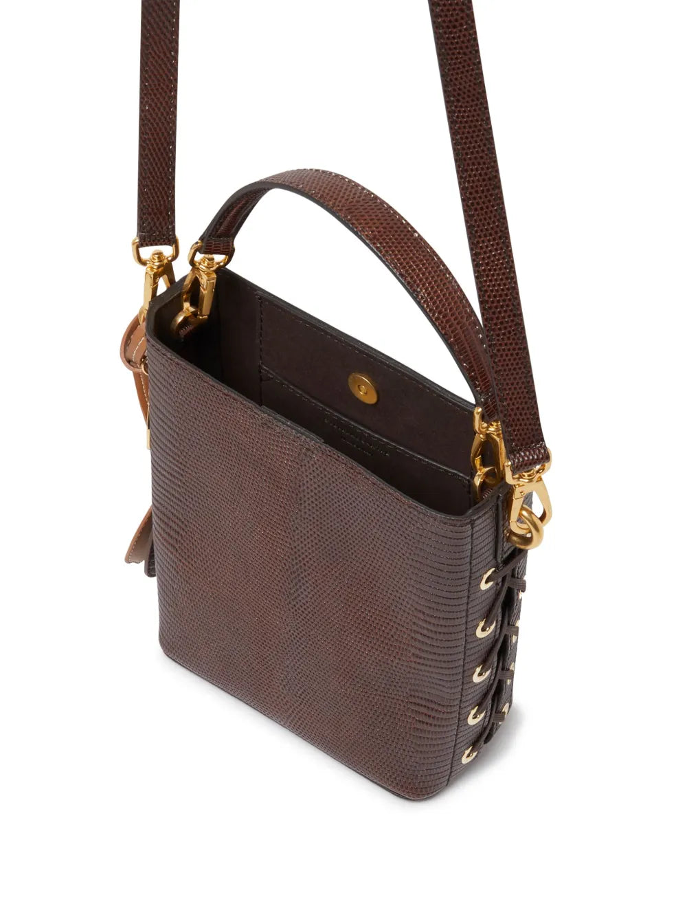 logo-charm faux-leather bucket bag