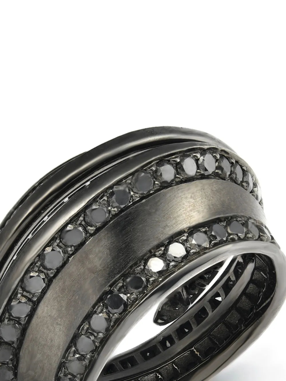 18kt black gold Spira diamond ring