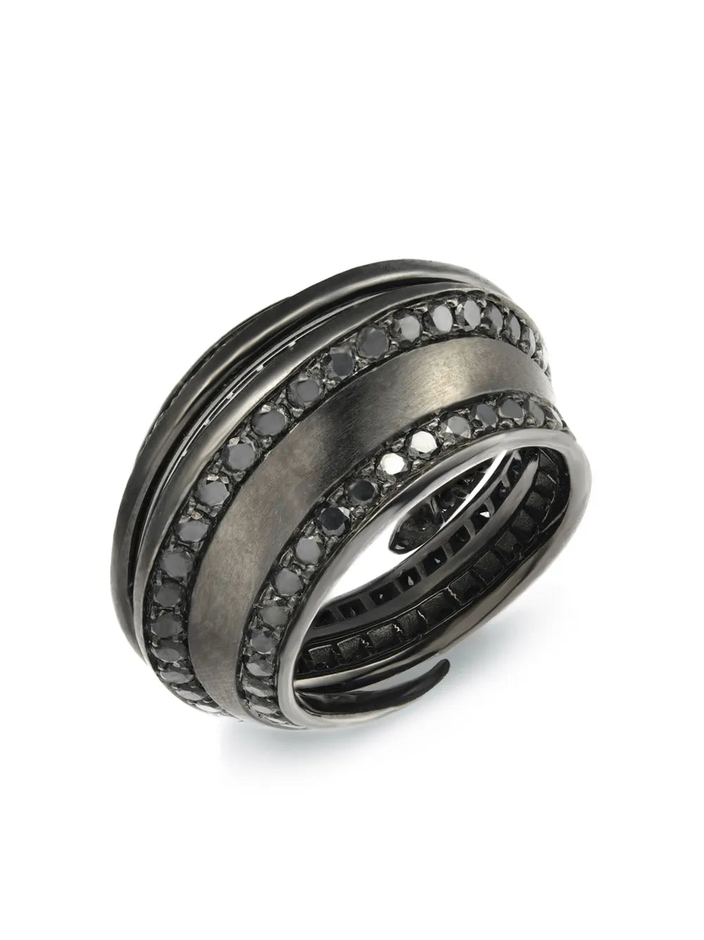 18kt black gold Spira diamond ring