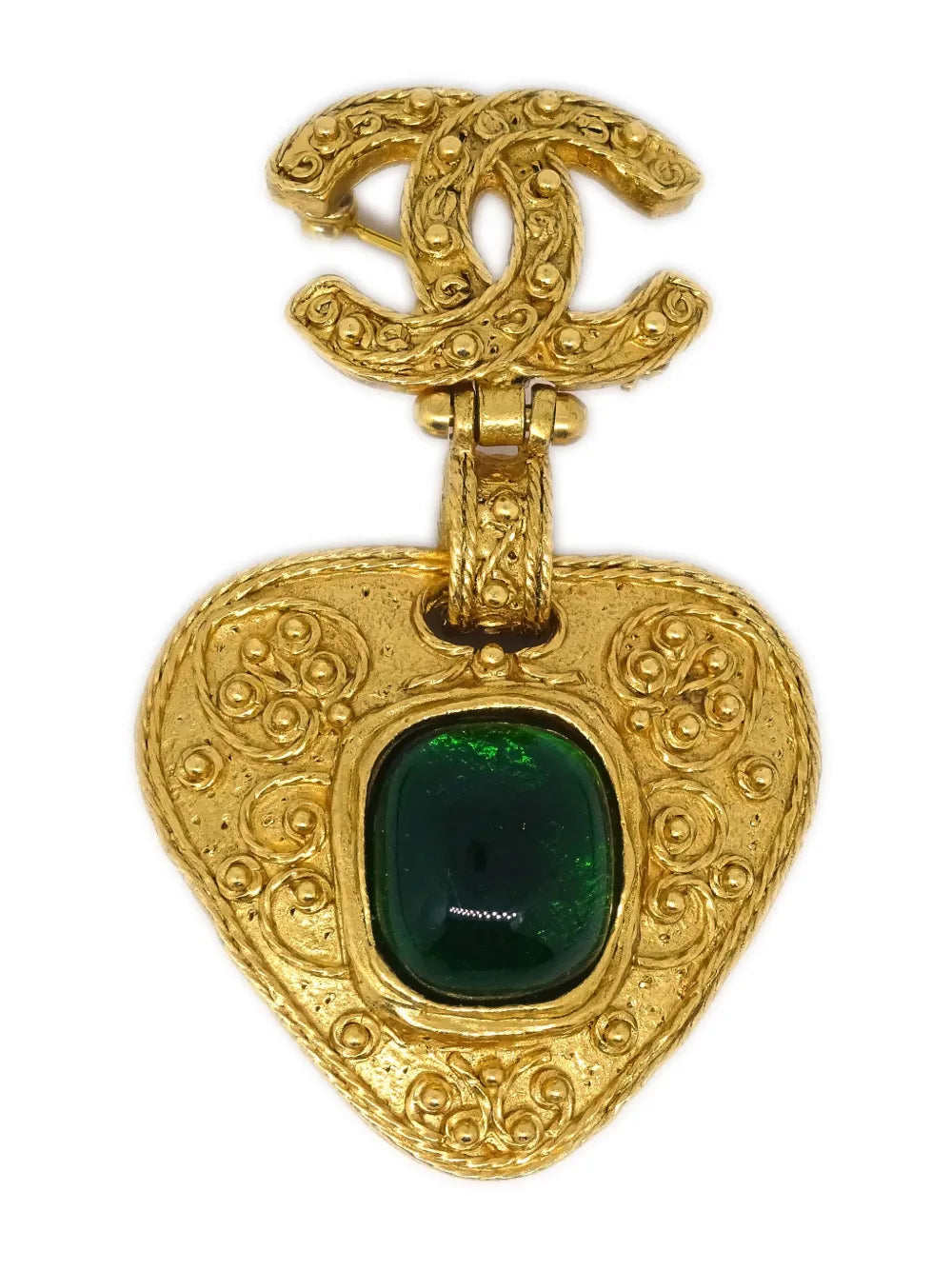 1994 Gripoix gold-plated heart brooch