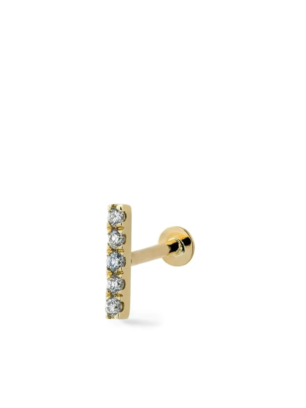 14kt yellow gold Modernist diamond single earring