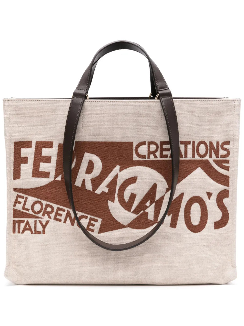 logo-embroidered canvas tote bag
