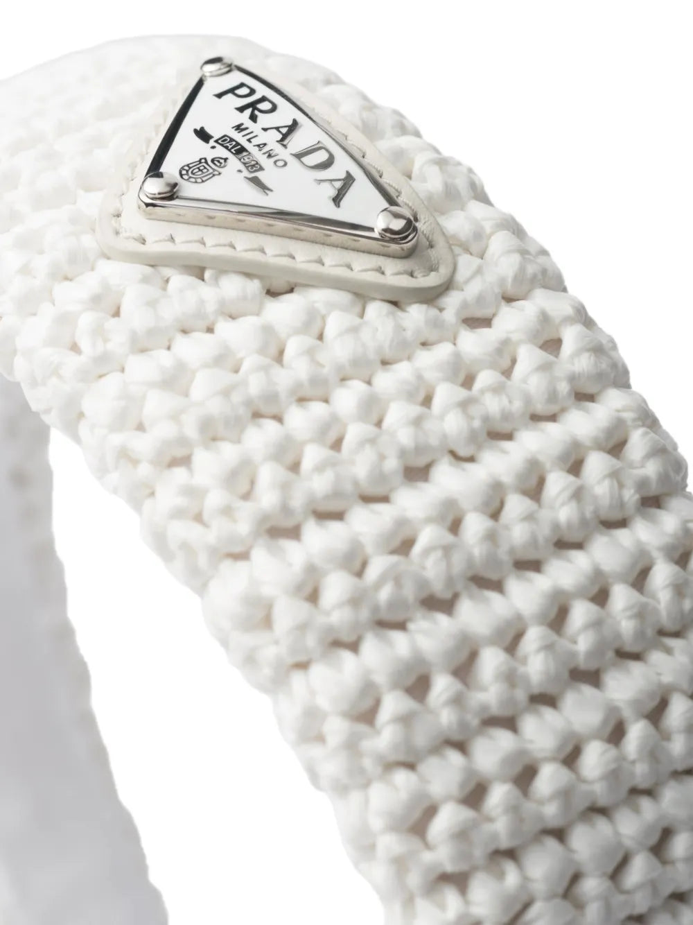 logo-plaque crochet headband