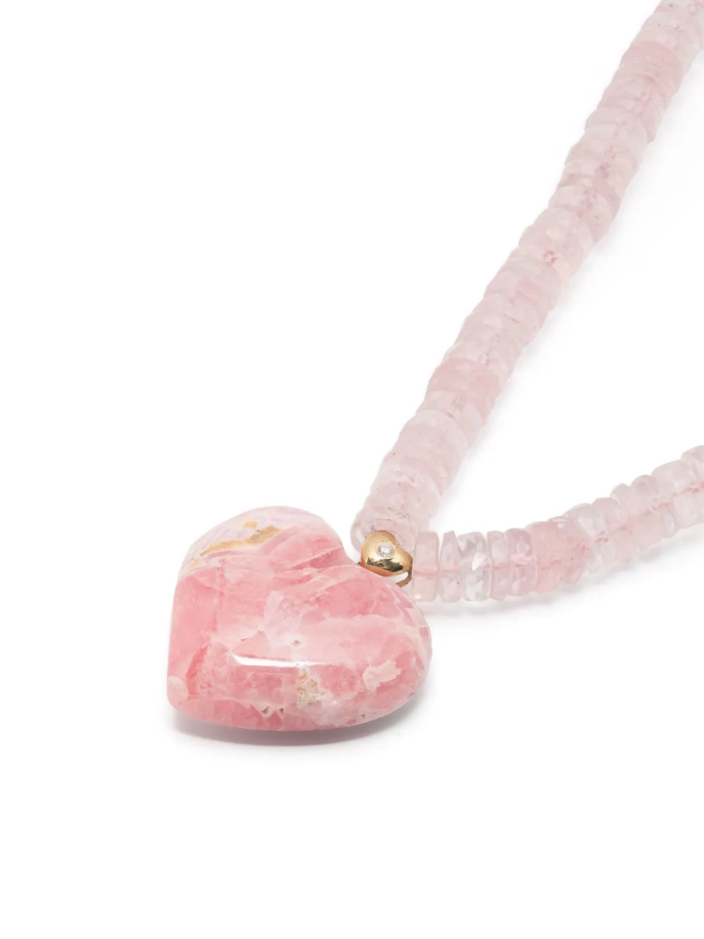 14kt yellow gold Aurora rhodochrosite and quartz necklace