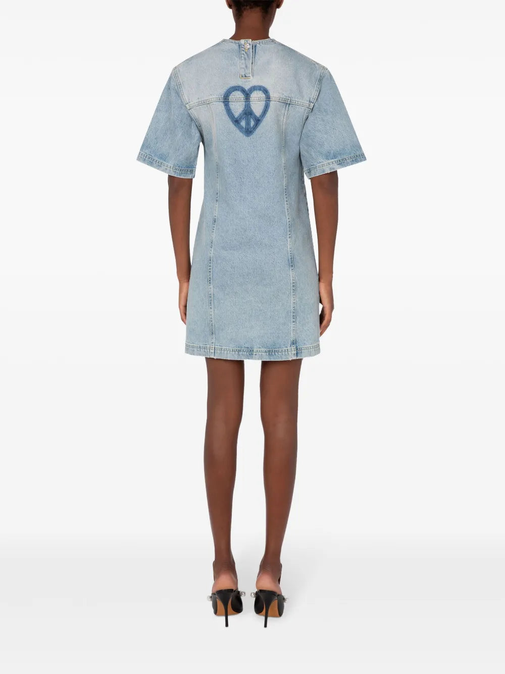 logo print denim dress