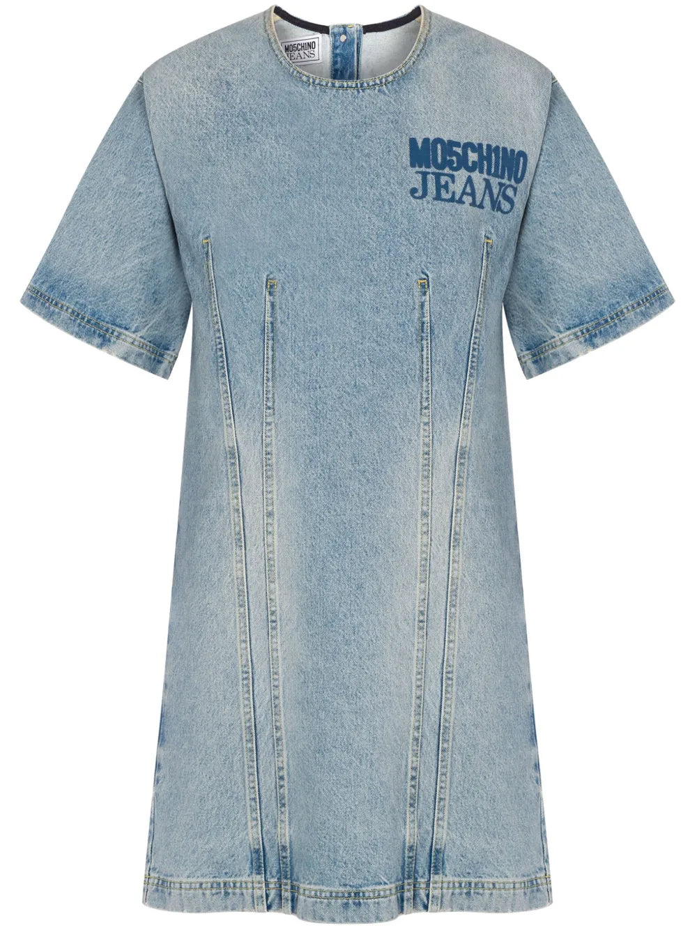 logo print denim dress