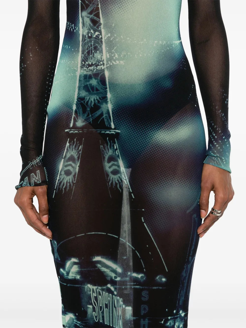 mesh-design dress