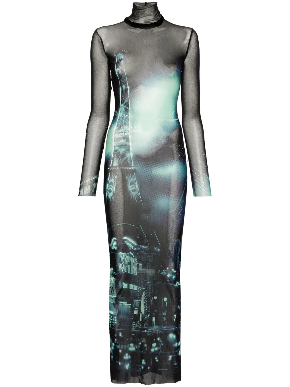 mesh-design dress
