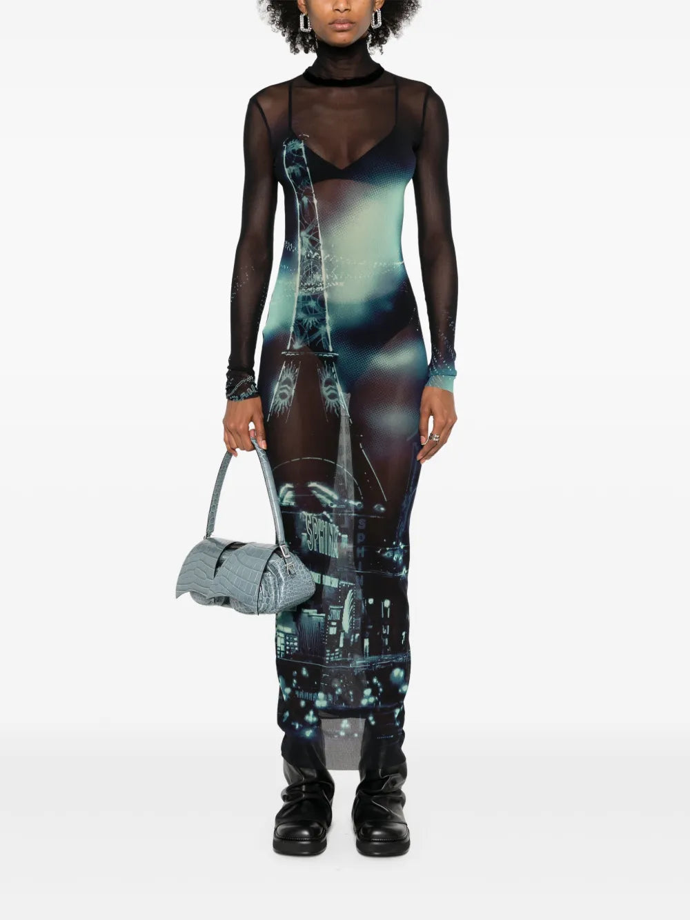 mesh-design dress