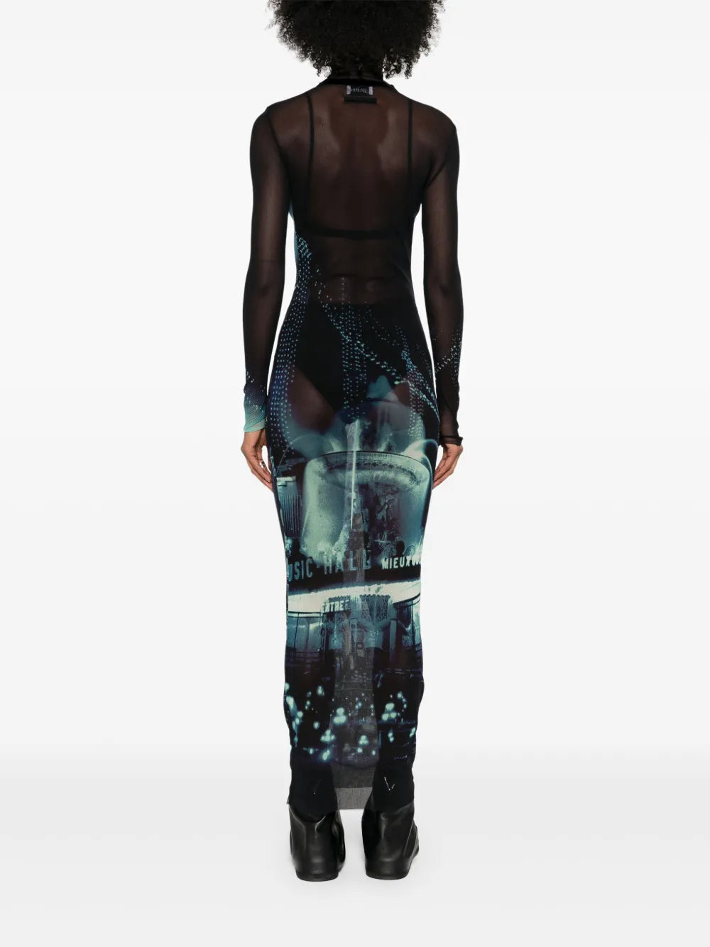 mesh-design dress