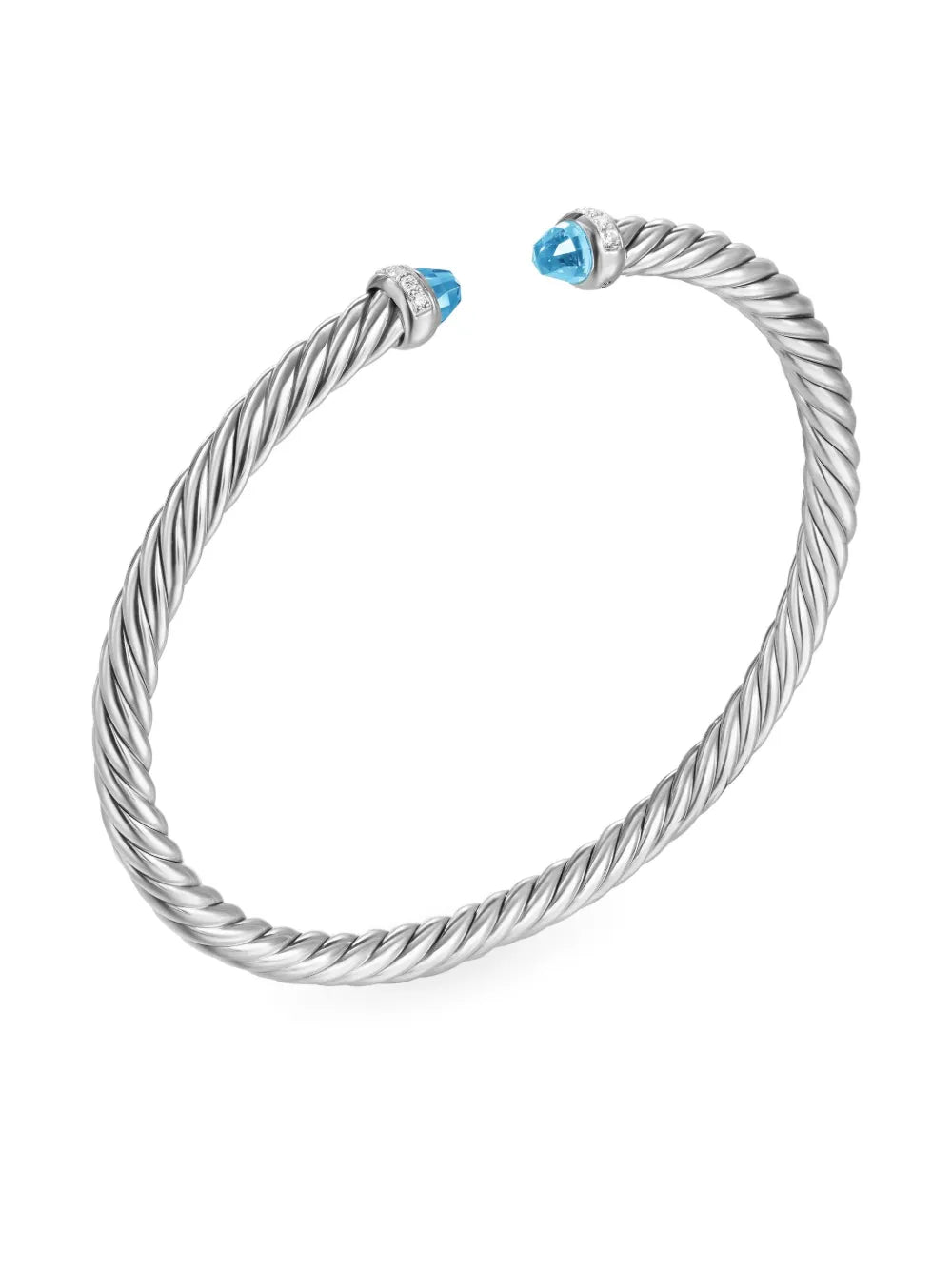 sterling silver Cablespira Flex® diamond bracelet (4mm)