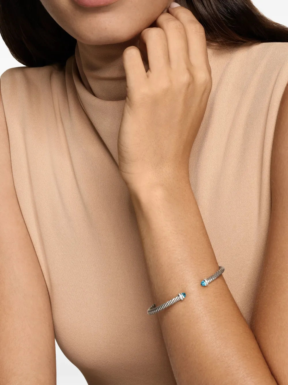 sterling silver Cablespira Flex® diamond bracelet (4mm)