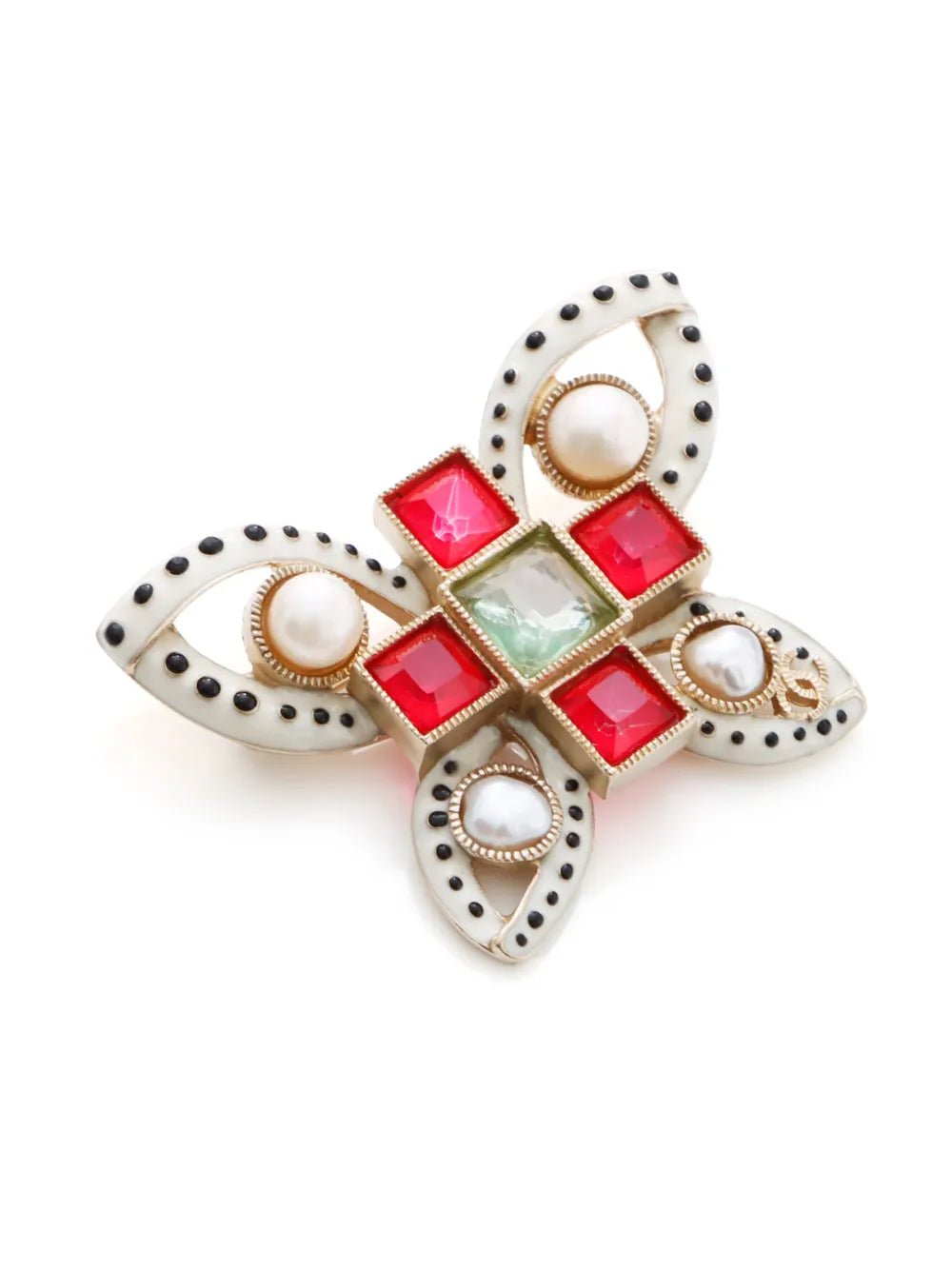 2016 Butterfly faux-pearl brooch