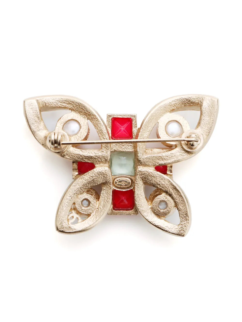2016 Butterfly faux-pearl brooch