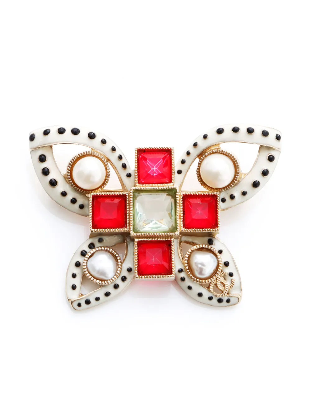2016 Butterfly faux-pearl brooch