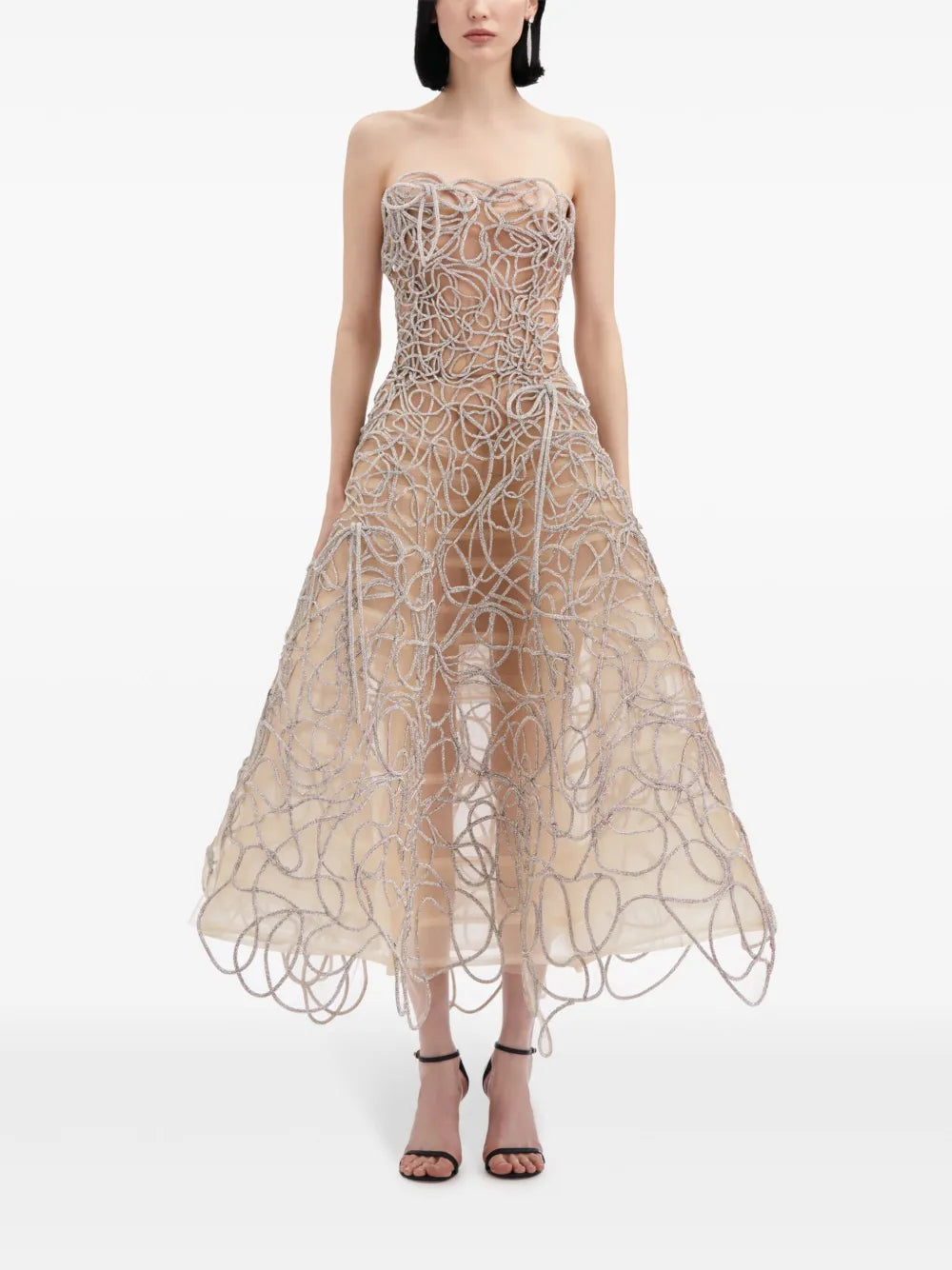Crystal Embroidered cord gown
