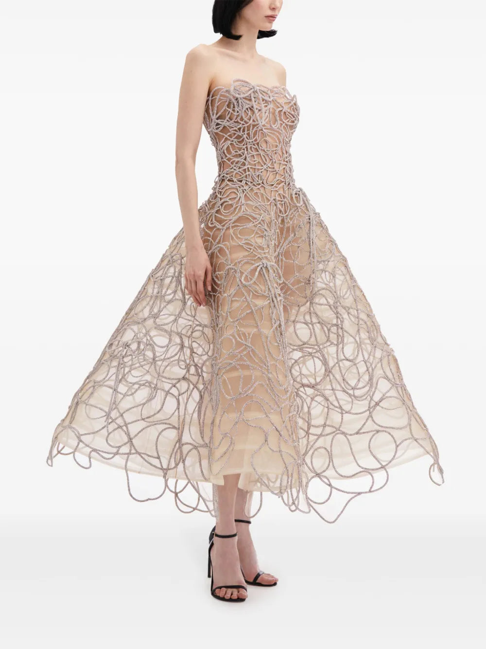Crystal Embroidered cord gown