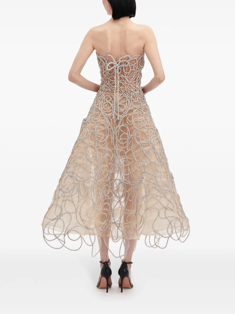Crystal Embroidered cord gown