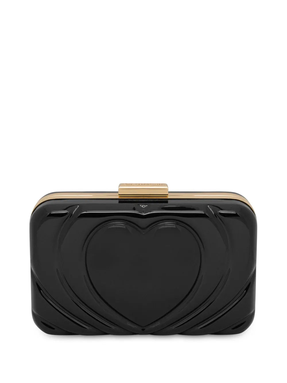 heart-embossed clutch bag
