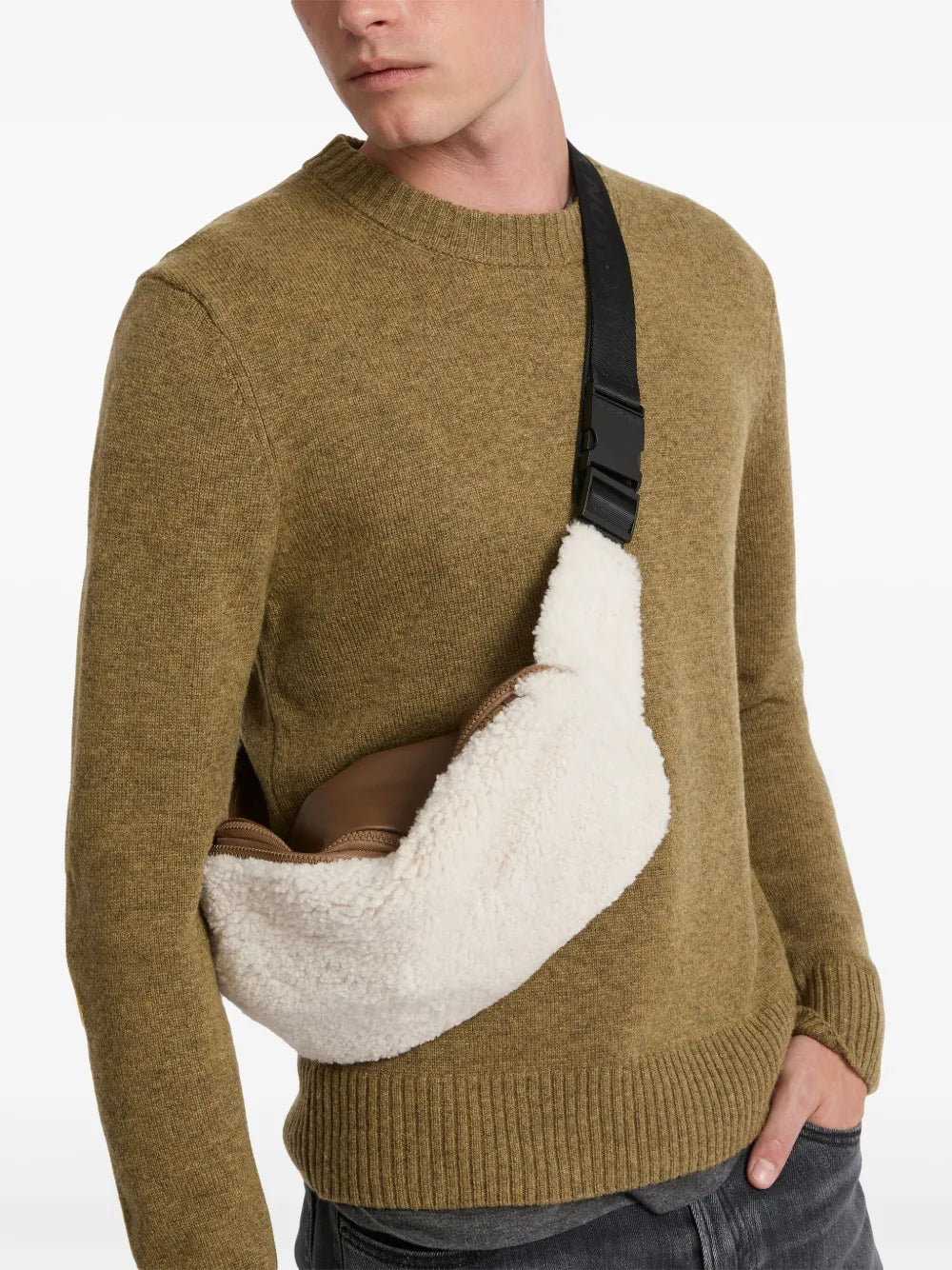 panelled belt bag