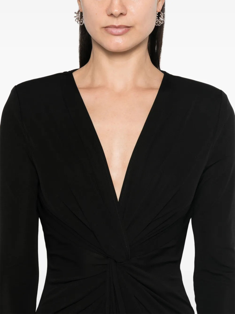 draped-detail maxi dress