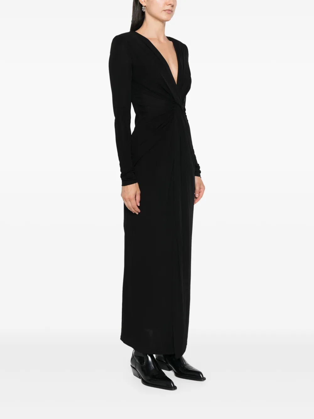 draped-detail maxi dress