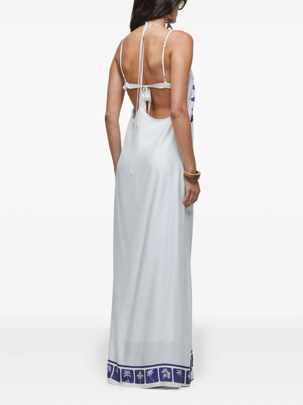 Palm-tree print maxi dress