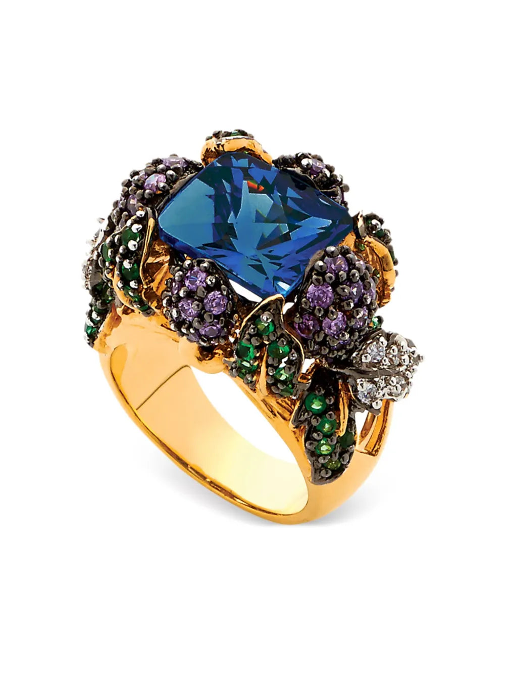 18kt yellow gold Blueberry gemstone ring