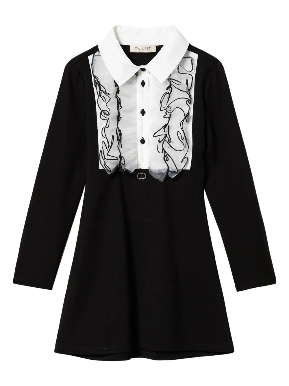 ruffled organza short dress