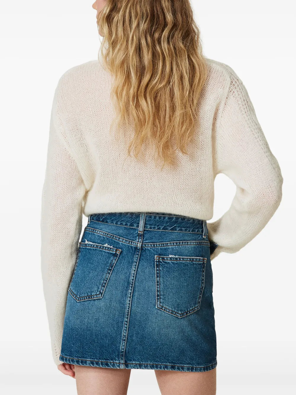 logo-plaque denim skirt 