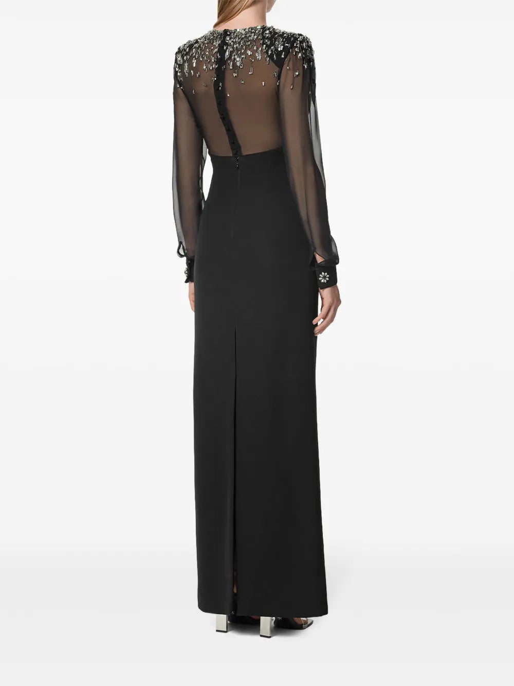 crystal-embellished maxi dress