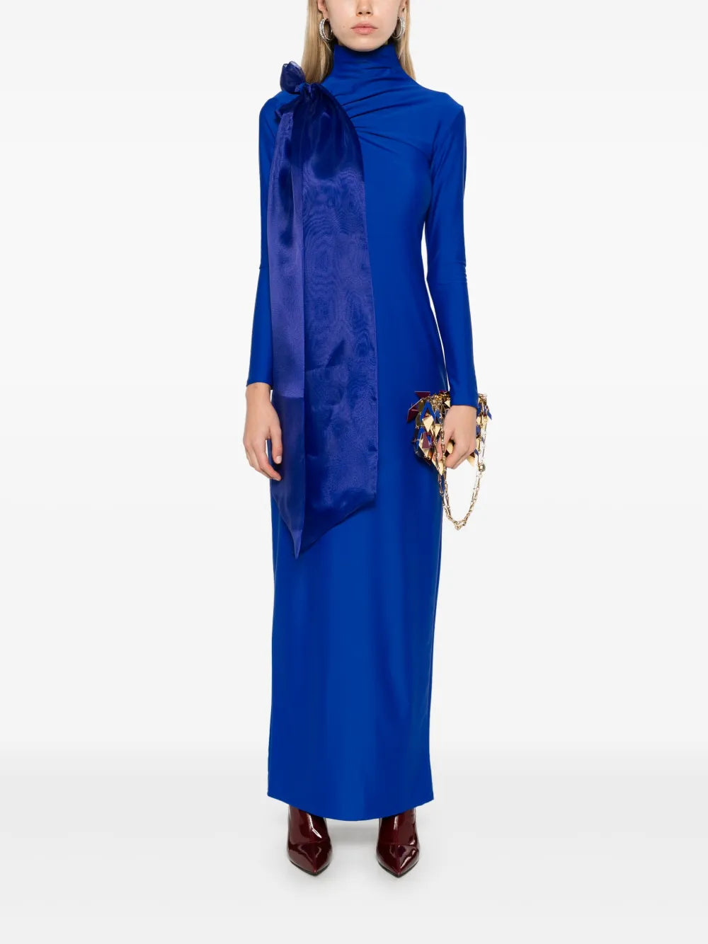 draped-detail maxi dress
