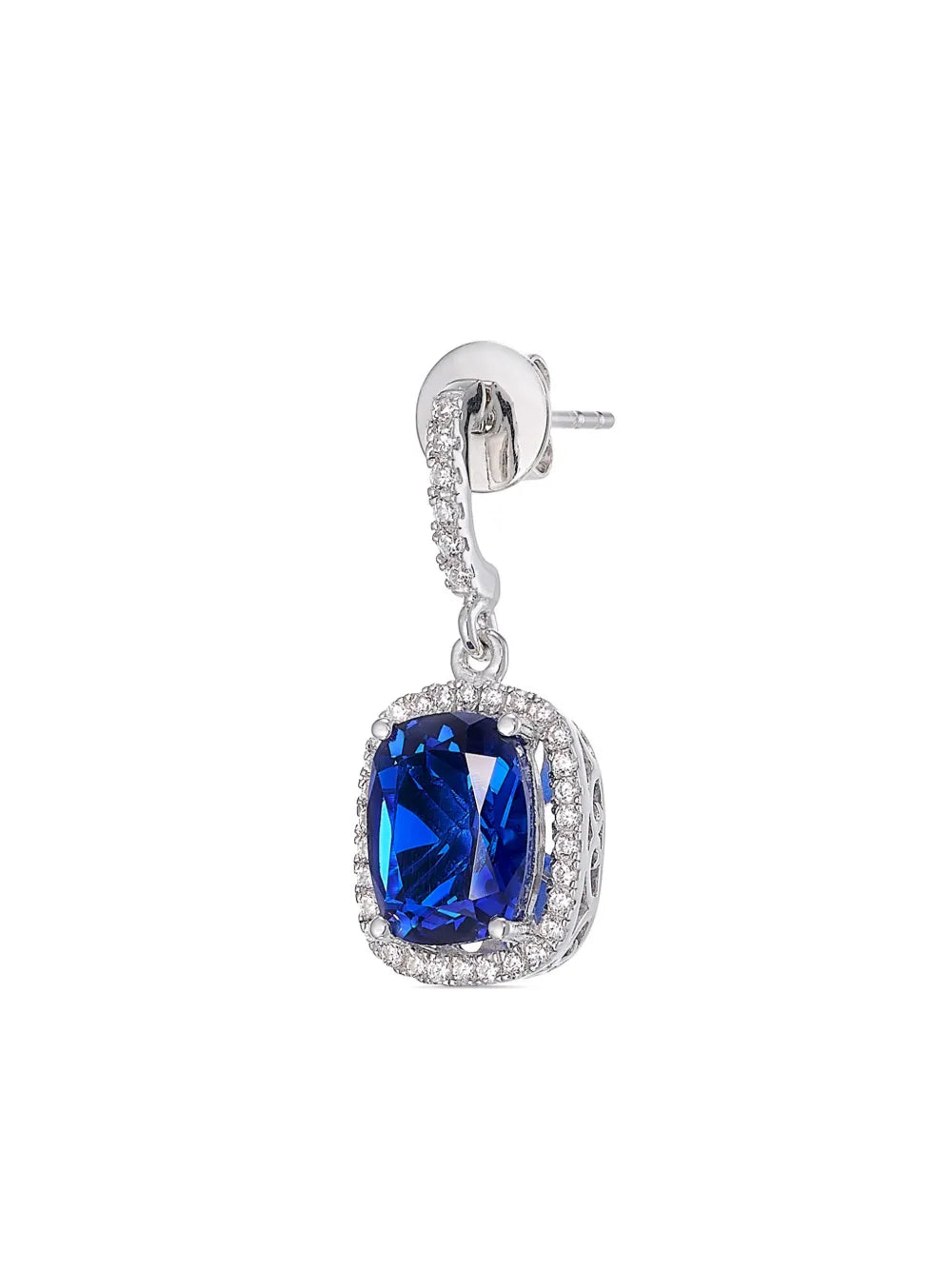 18kt white gold Comet sapphire and diamond earrings
