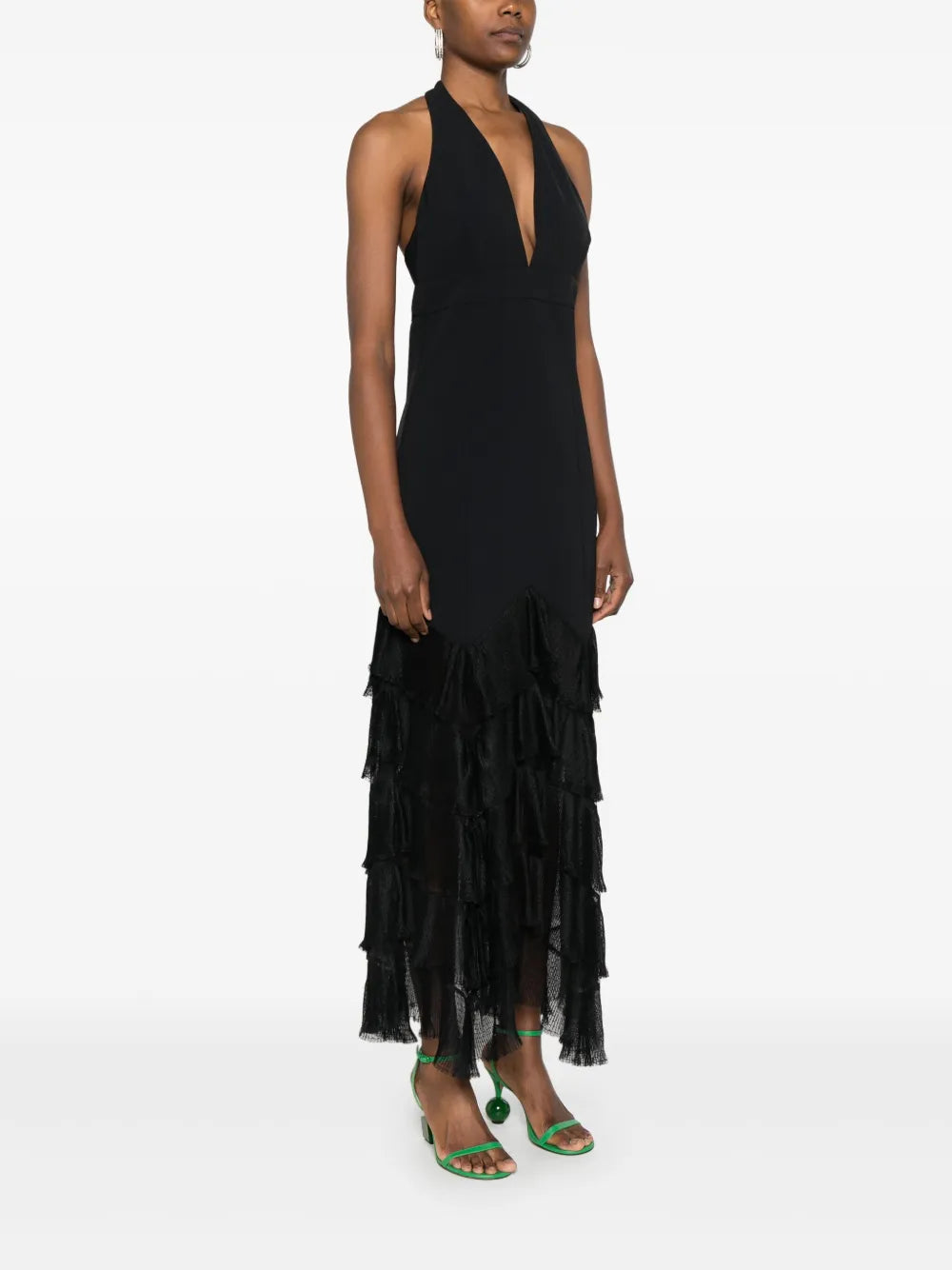 ruffled maxi dress