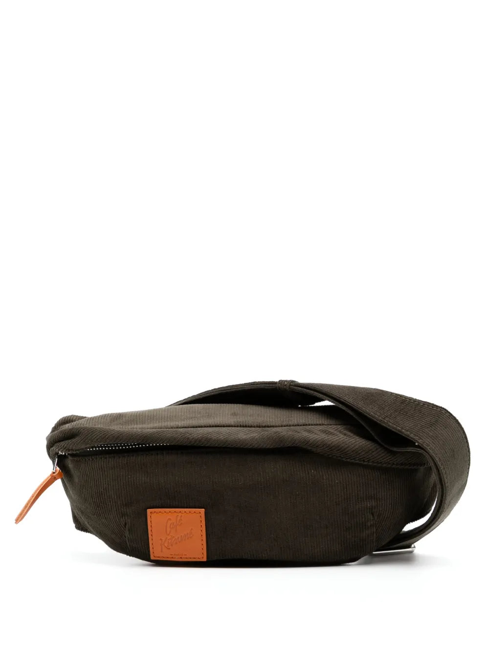 logo-patch corduroy belt bag