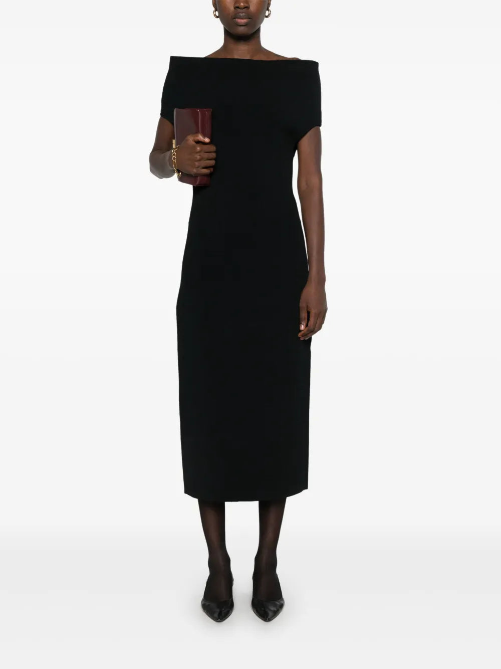 double-knit maxi dress