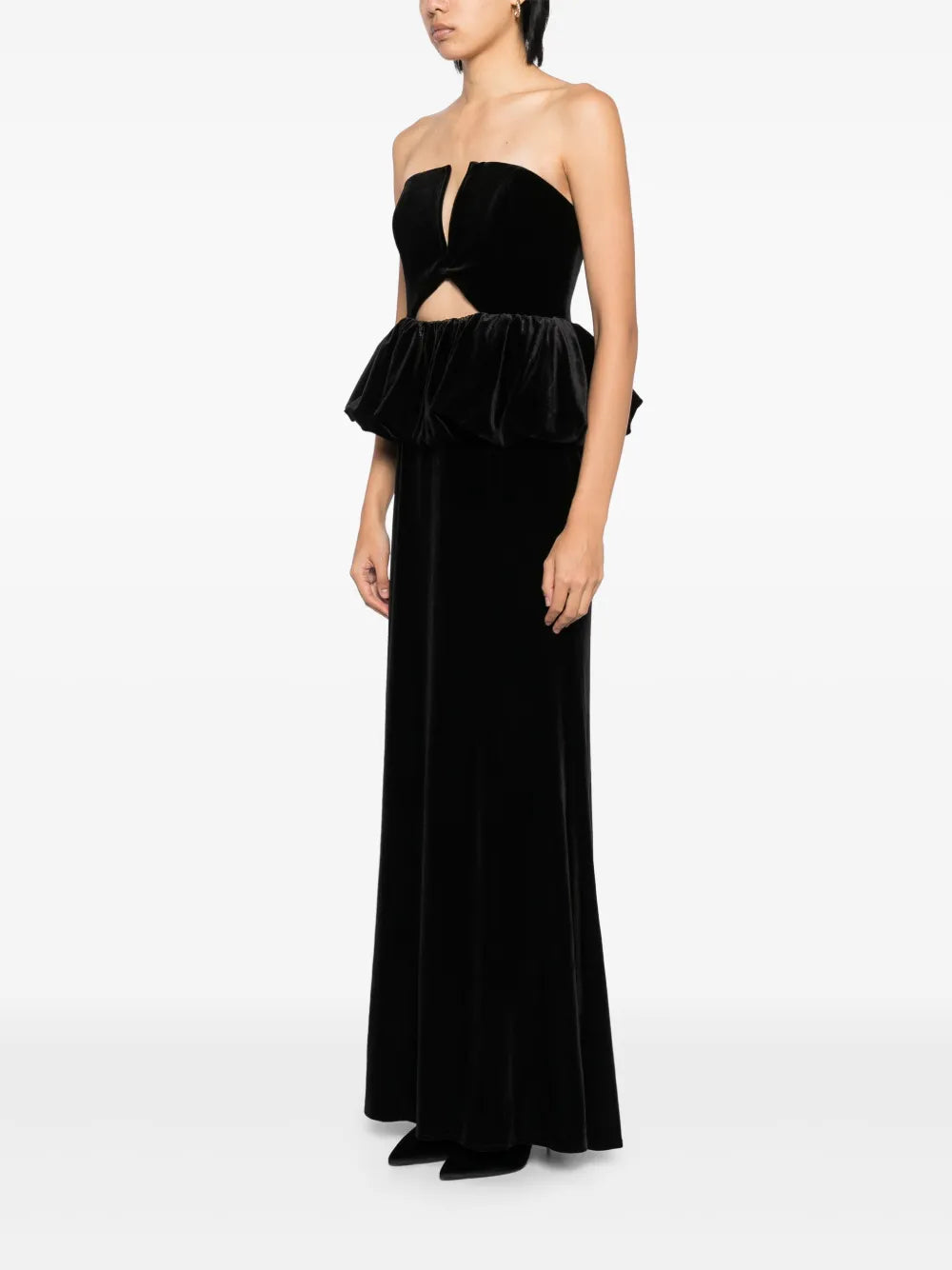 Velvet Peplum maxi dress