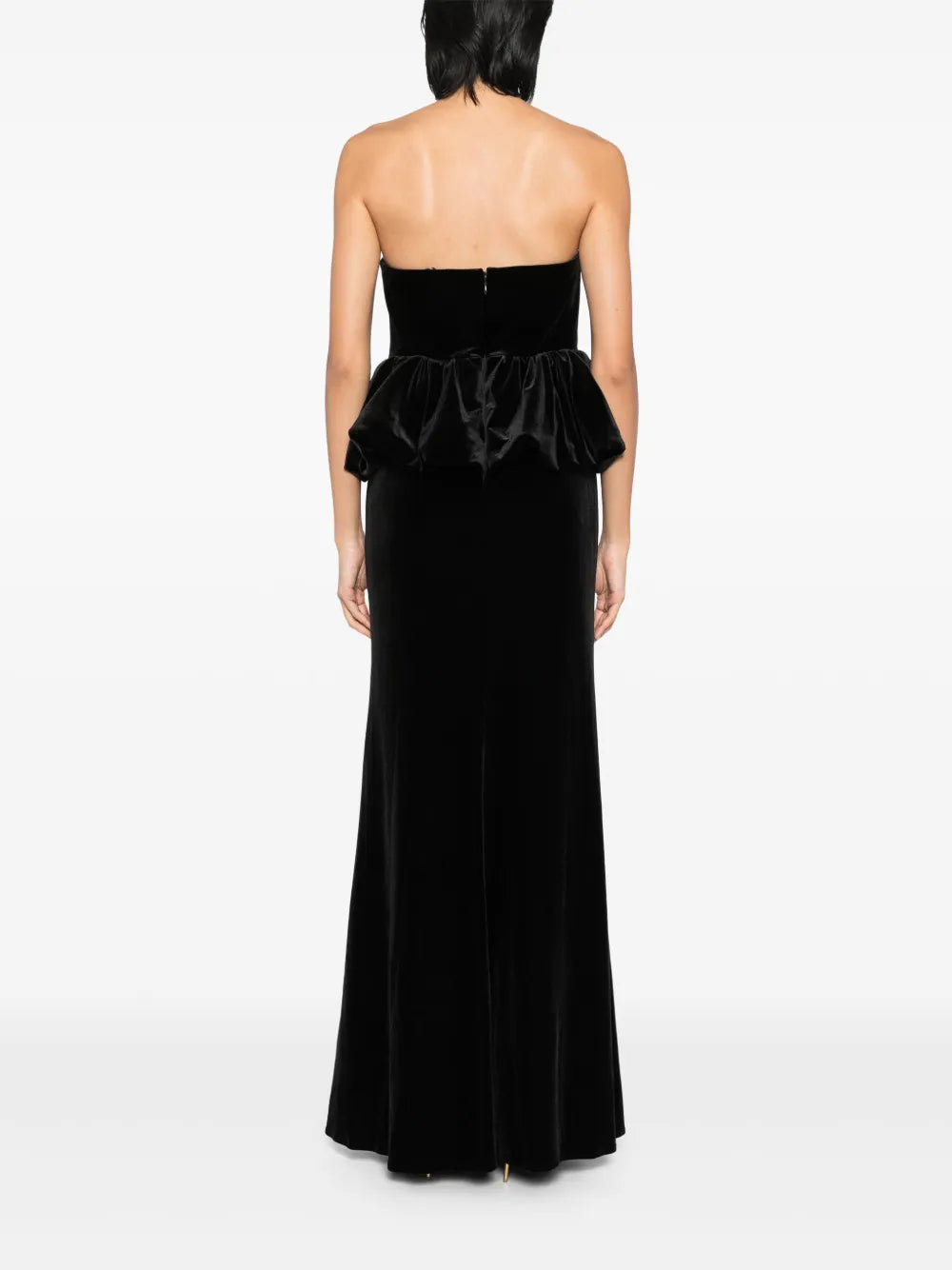 Velvet Peplum maxi dress