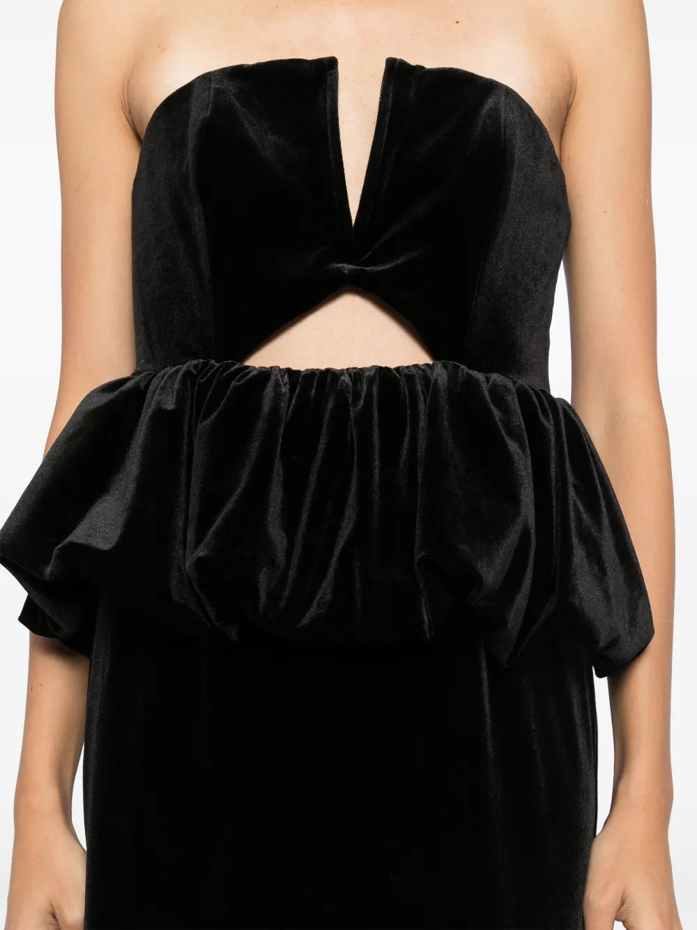 Velvet Peplum maxi dress