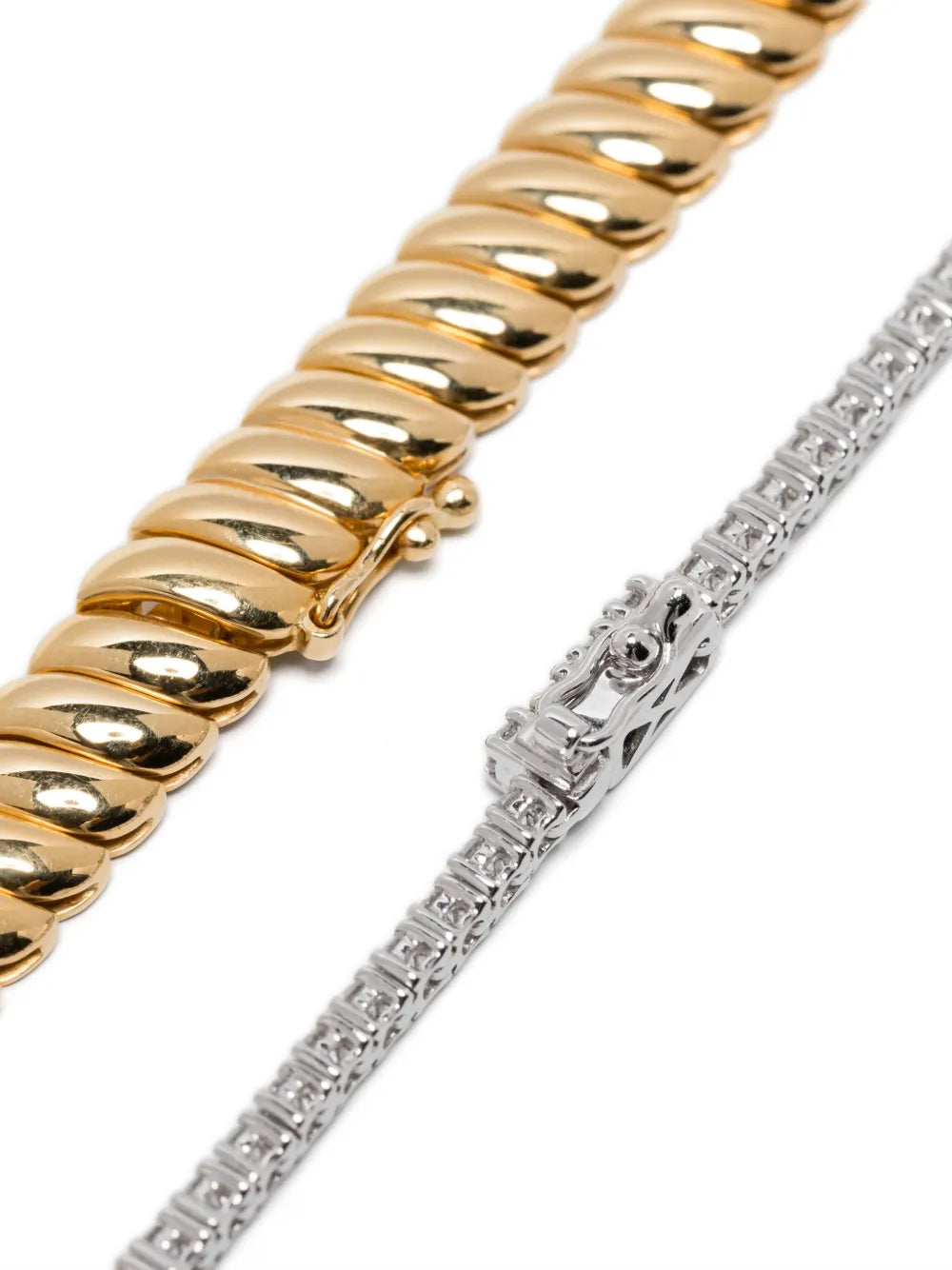18KT yellow and white gold Hepburn diamond necklace set