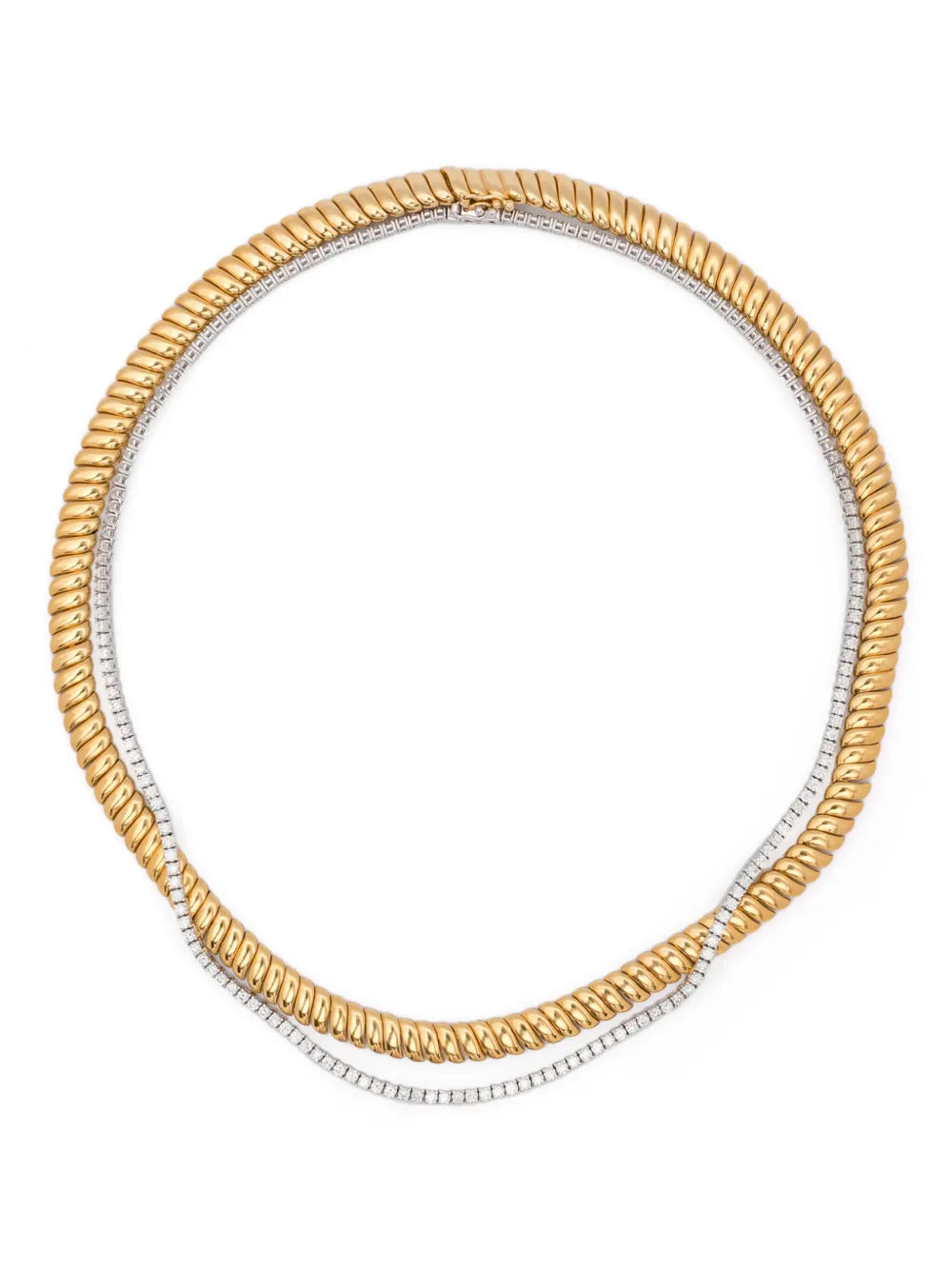18KT yellow and white gold Hepburn diamond necklace set