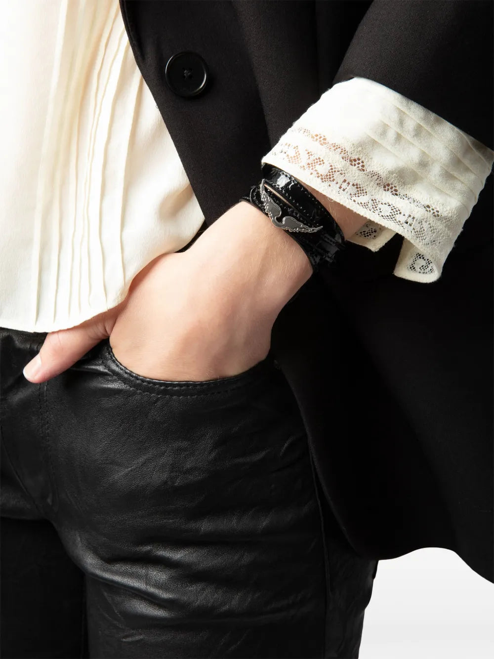 Rock leather bracelet